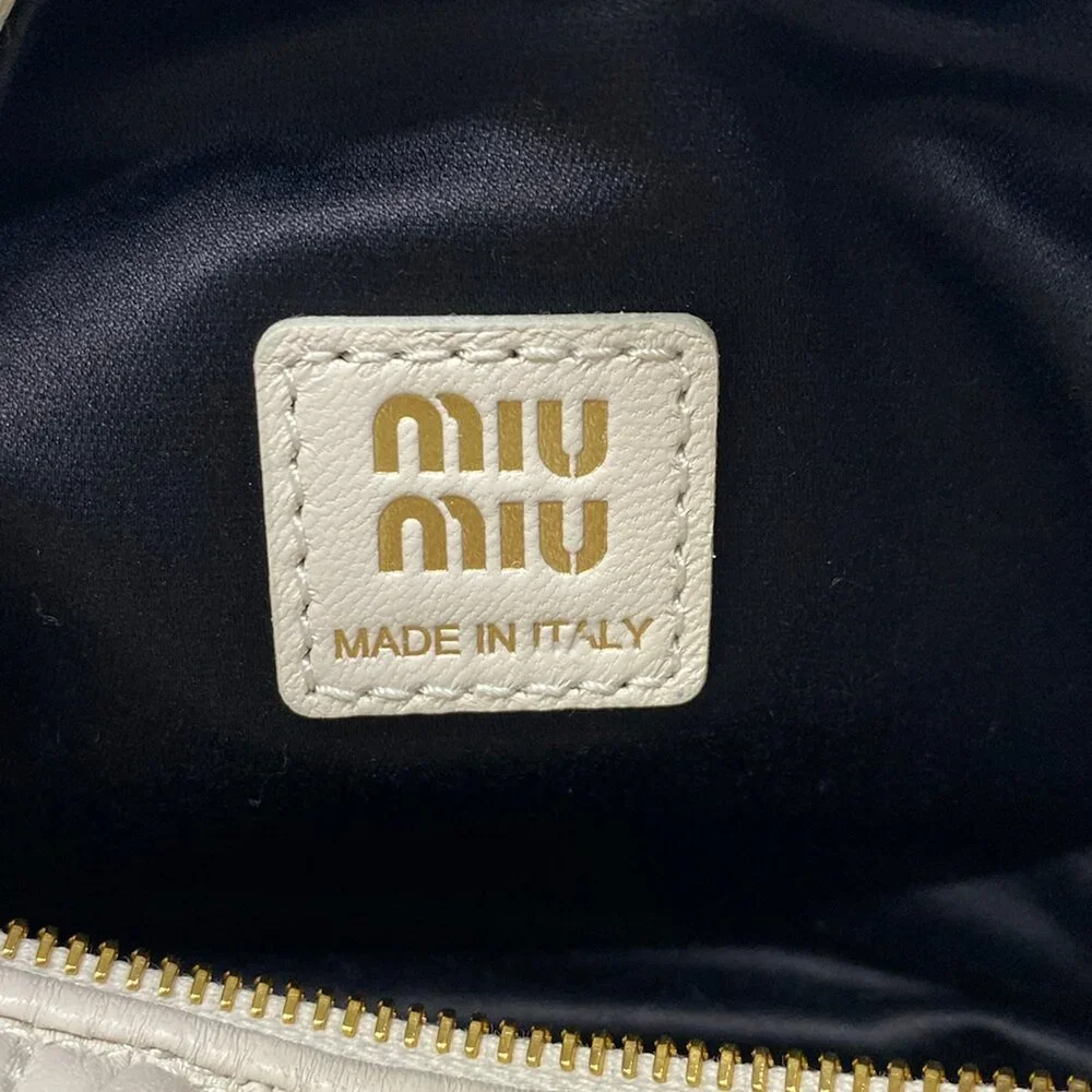 Miu Miu Matelasse Handbag 5NE026 Bianco (Ivory)